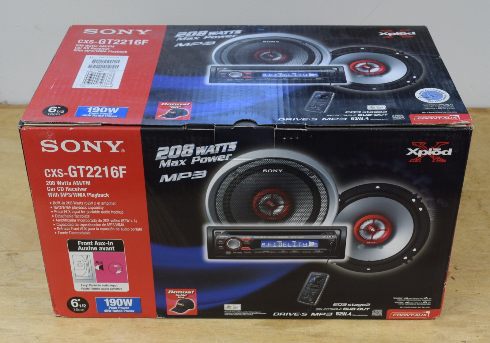 Sony CXS-GT2216F 208 Watts AM/FM Car CD Receiver with MP3/WMA Playback