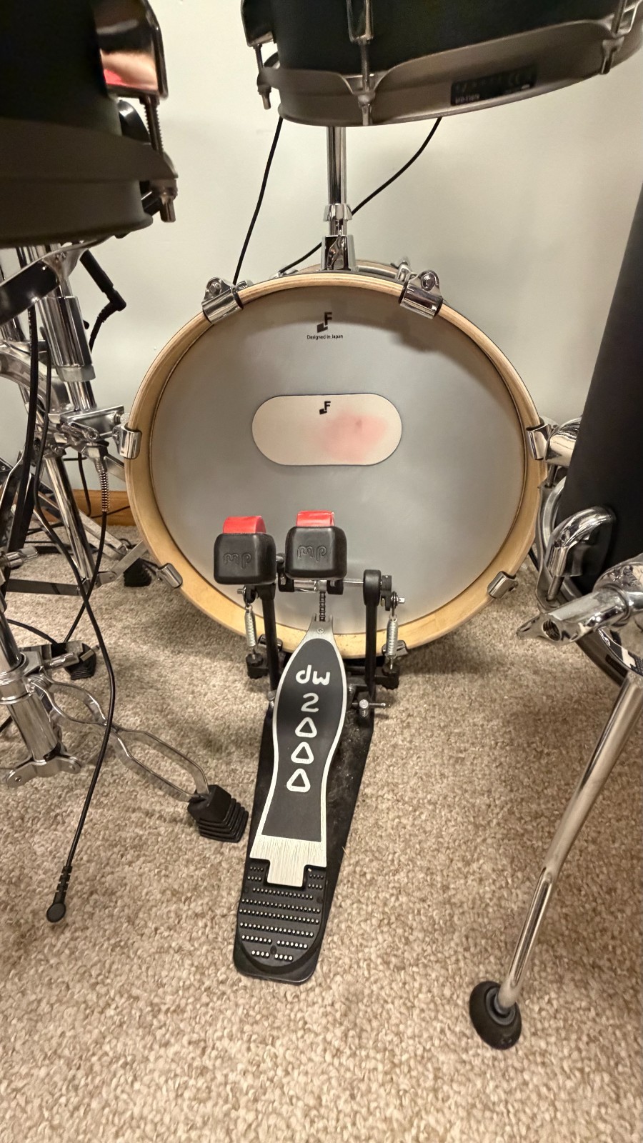 Used - EFNOTE 5X Acoustic Designed Electronic Drum Set Black Oak Wrap