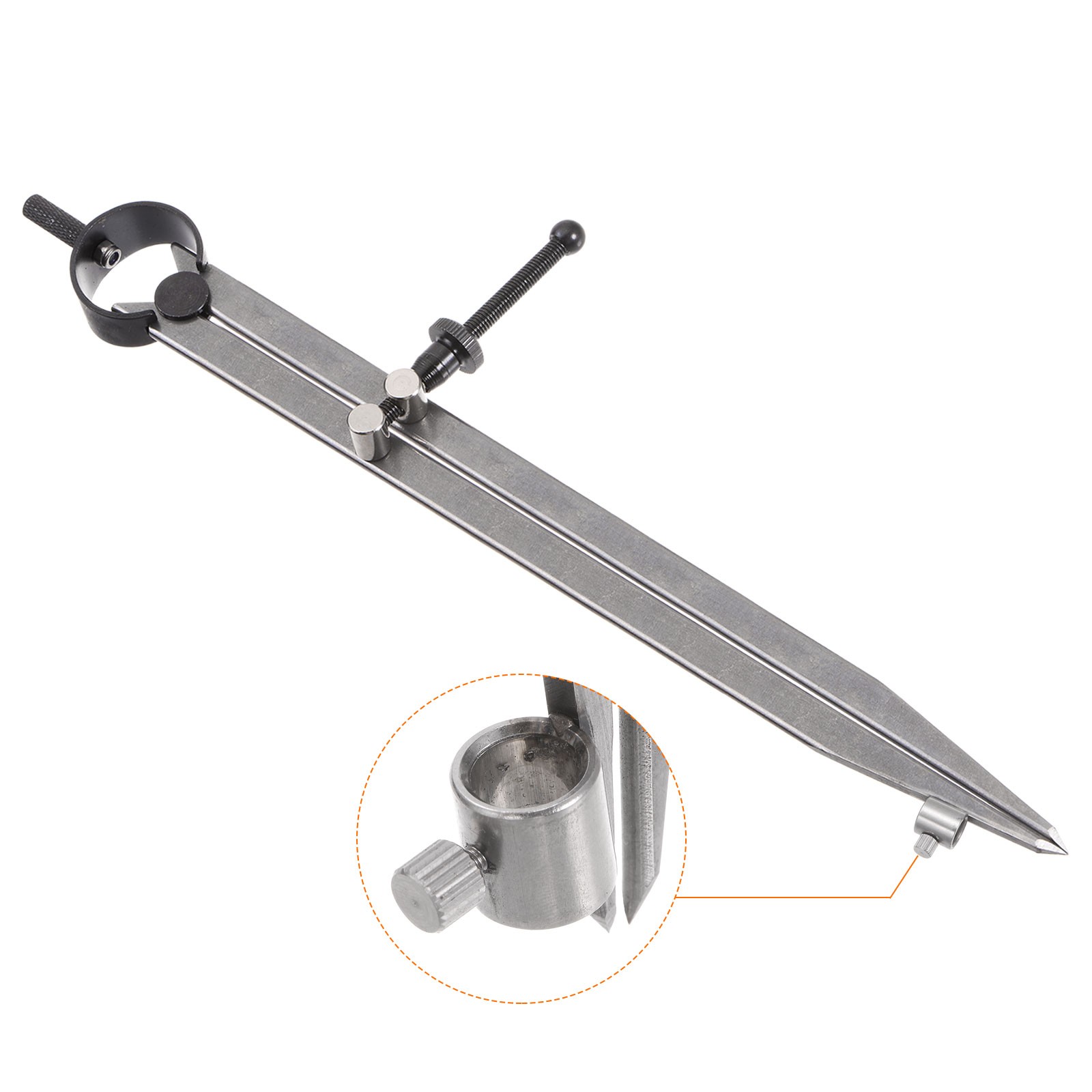 Spring Joint Caliper 12" Adjustable Spring Divider Caliper w Pencil Holder
