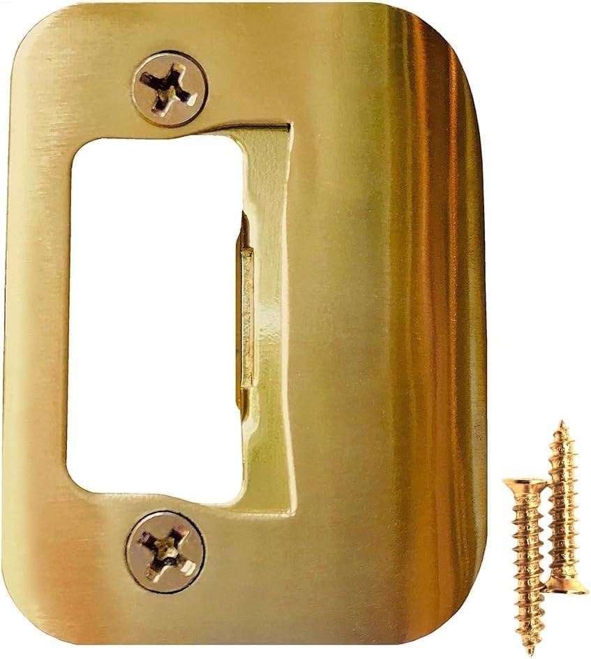 Door Mount Strike Plate for Secure Latching on Interior and Exterior Doors