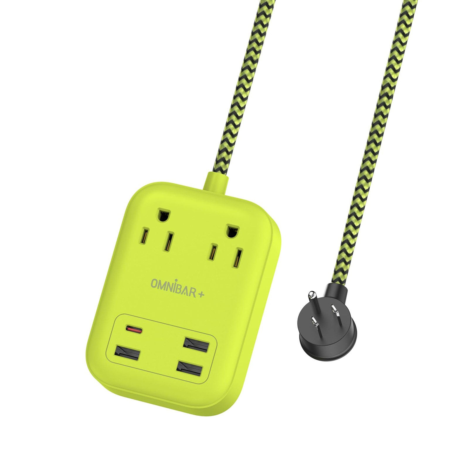 Omnibar USB Surge Bar 2 Power Strip, with 2 Outlets 4 2 Outlets, Green