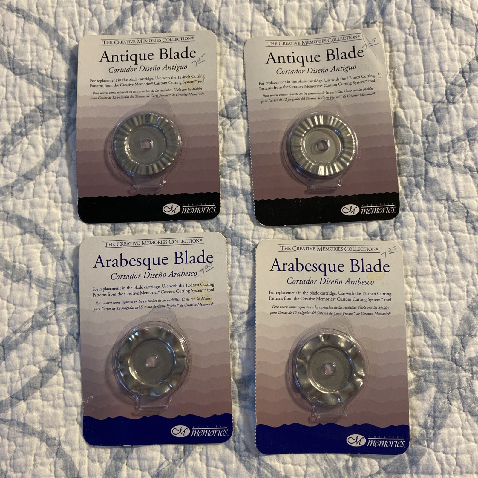 Creative Memories Arabesque & Antique Replacement Blades Old Stock 2001 Lot Of 4