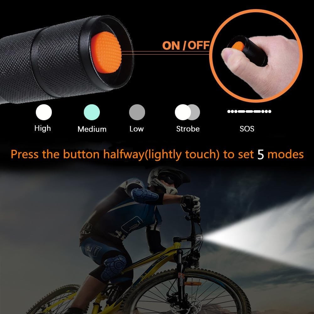 BESTSUN LED Flashlight 2 Pack, Small Flashlights Powerful High Lumens 5 Modes, W
