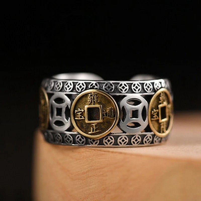 Feng Shui Pixiu Adjustable Ring Buddhist Mantra Attract Wealth Lucky Ring Charm
