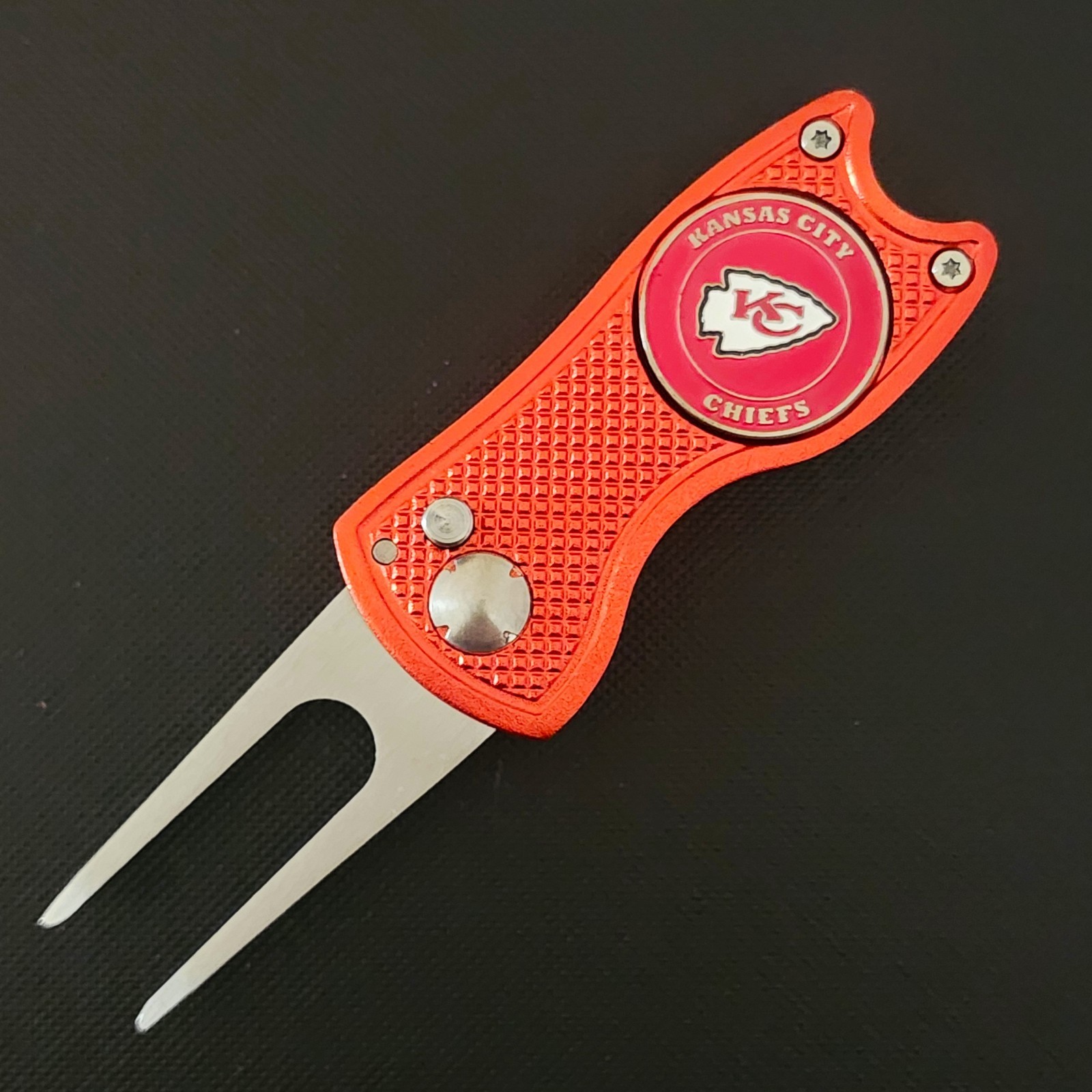 NFL Kansas City Chiefs Switchblade Divot Repair Tool 2-Sided Golf Ball Marker