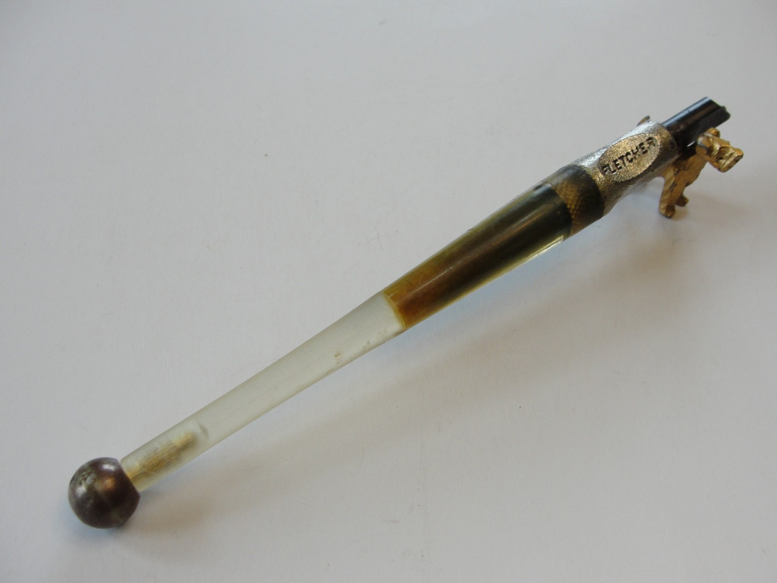 Vintage Unusual Fletcher 6" Glass Cutter Plastic Handle Gold Tip