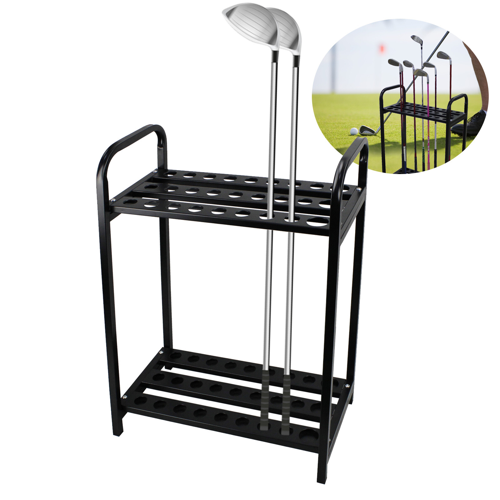 Metal 27 Clubs Holder Organizers Golf Club Display Rack Golf Club Display Stand