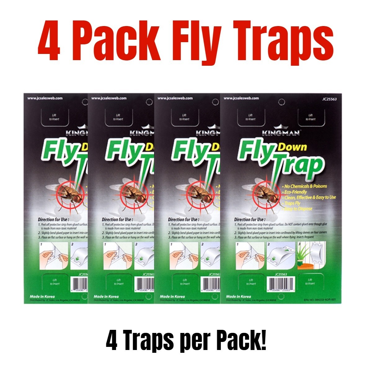 4Pk Fly Traps Insect Catcher Killer Cage Glue Trap Pest Bug Catch Sticky Paper