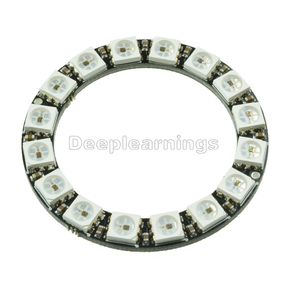 1PCS 16-Bit RGB LED Ring WS2812 5050 RGB LED + Integrated Drivers For Arduino