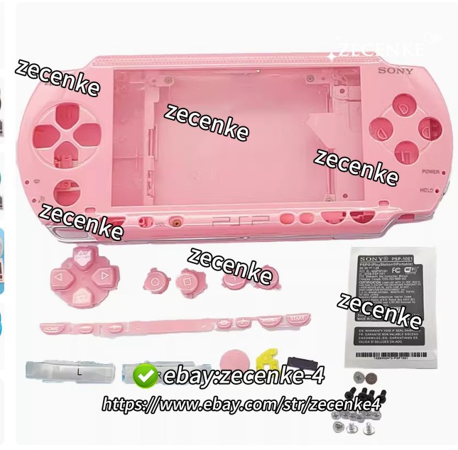 Full Housing Shell Case Cover with Buttons Set For Sony PSP 1000 pink #4554 LY