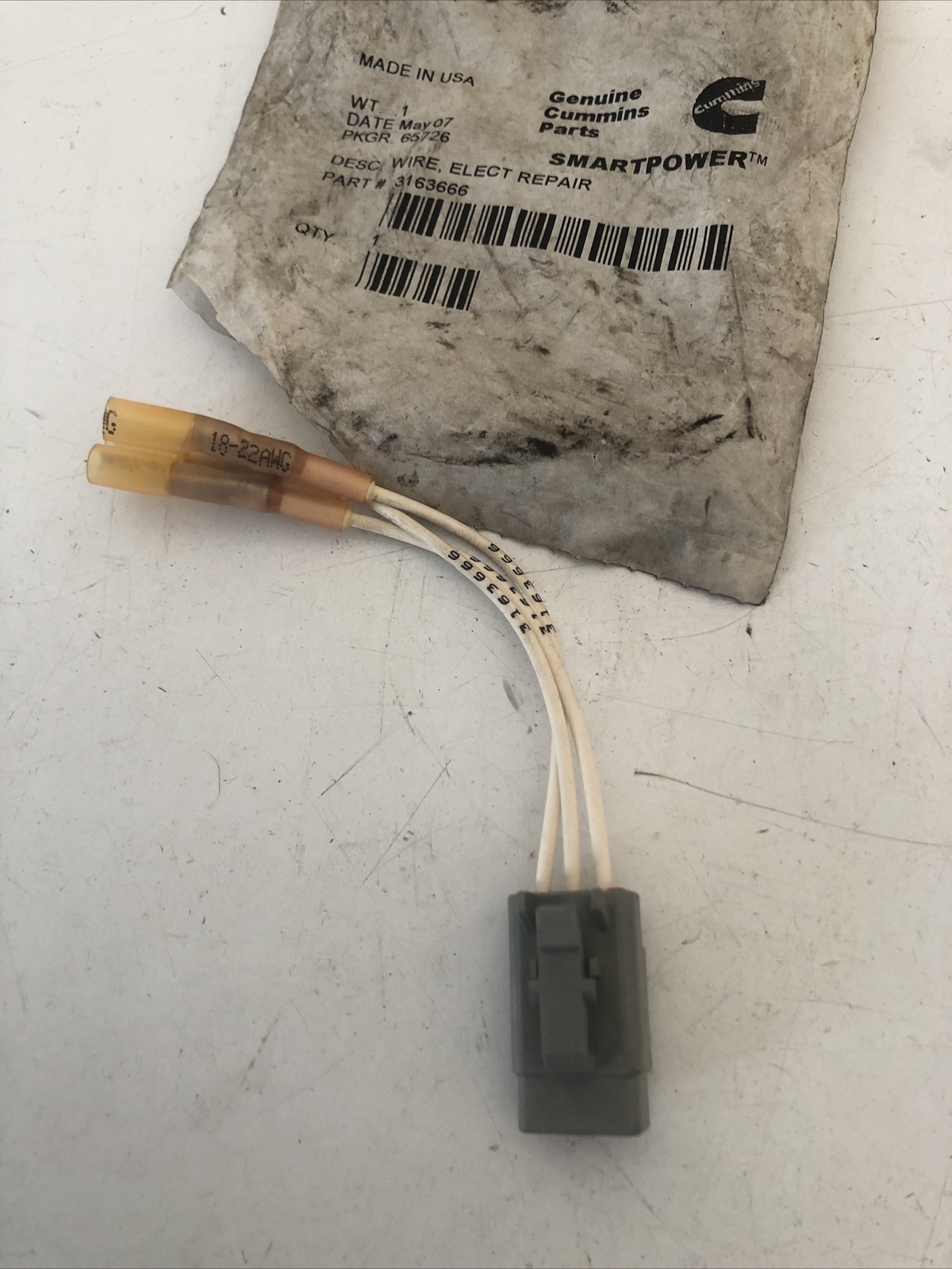 GENUINE CUMMINS 3163666 ELECTRICAL REPAIR WIRE HARNESS NEW OEM
