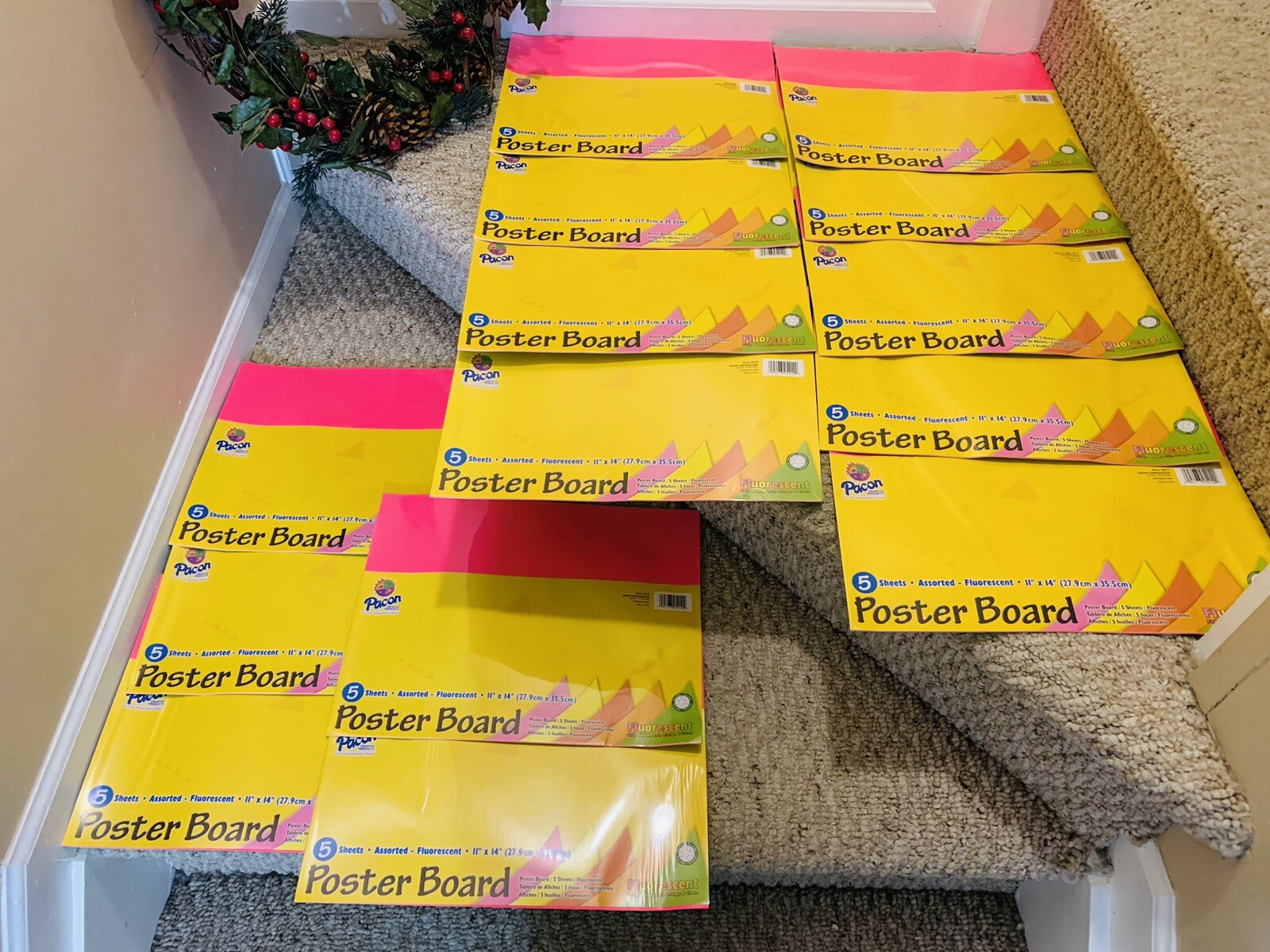 Lot of 16 Pacon Poster Board 11"x14" 5 Sheets Assorted Fluorescent Item 5412 NEW