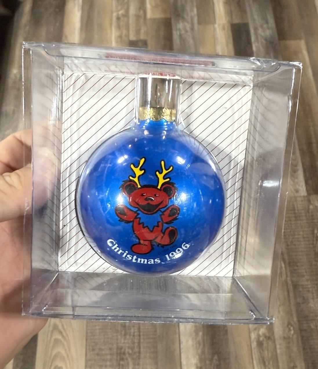 Grateful Dead BLUE Dancing Bear Santa's Rockshop Vintage Christmas Ornament NOS
