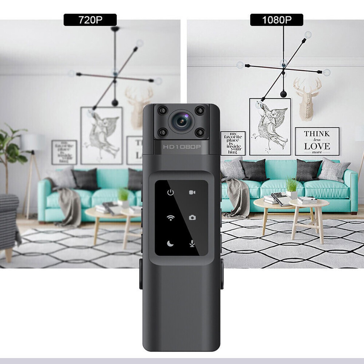 WiFi Mini Camera HD1080P Portable Video Audio Recorder Body Cam Night Vision DVR