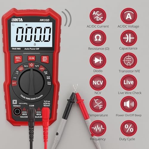 NCV Multimeter with Auto-Ranging Auto-Ranging Tester for 6000 Counts