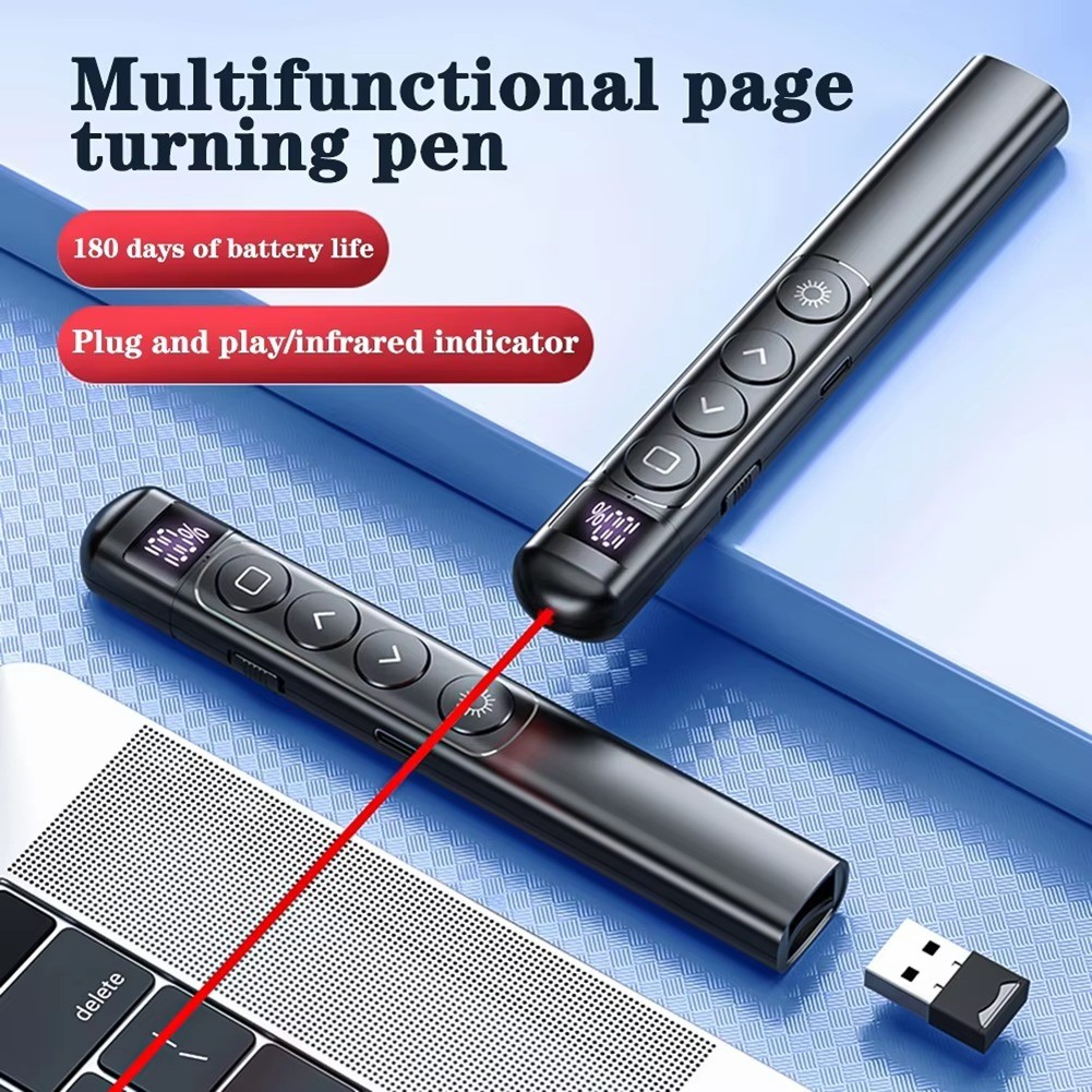 Page Turning Pen Sensitive PPT Pen Slide USB Pointer Infrared Remote6753