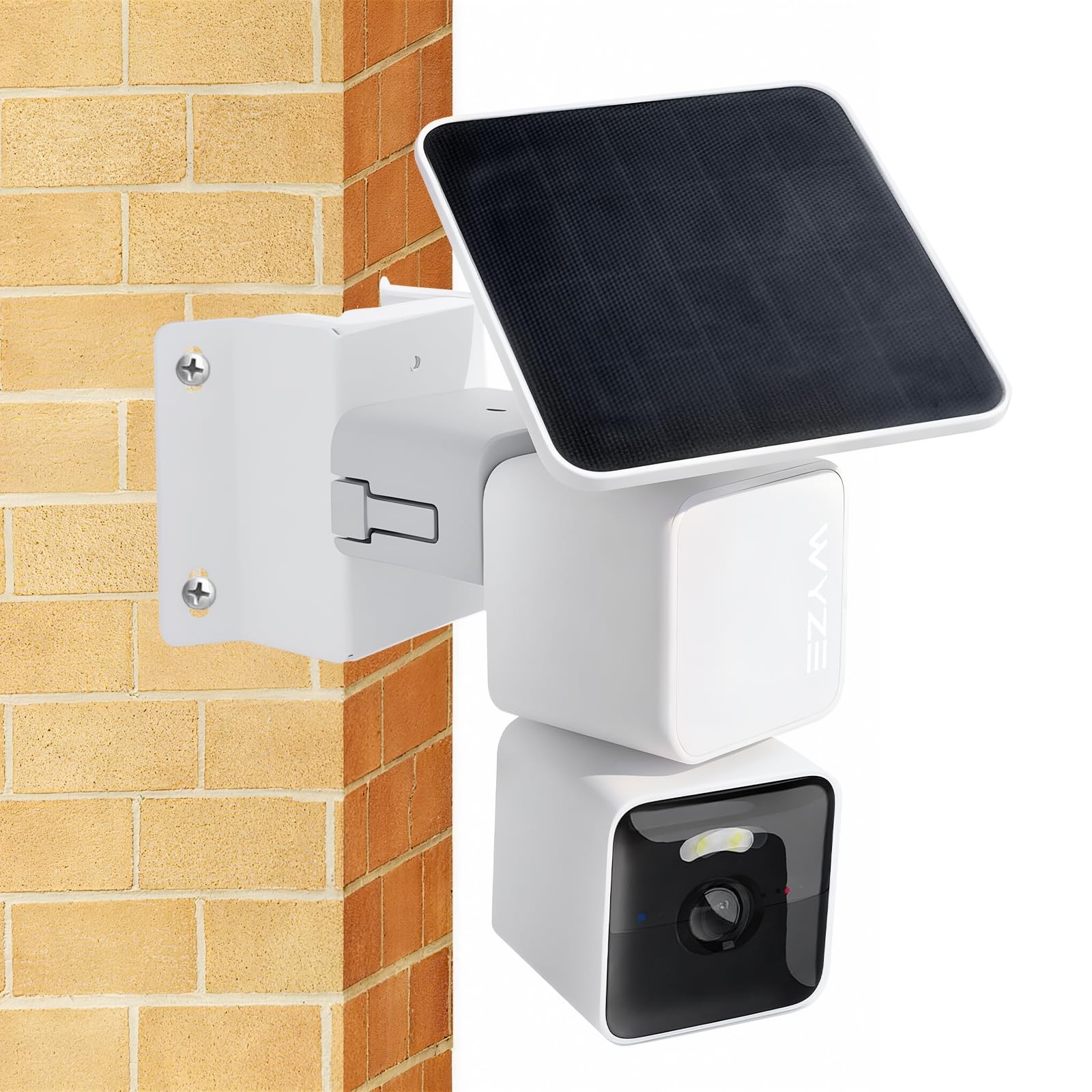 Wall Mount Corner Bracket for Wyze Solar Cam Pan – Outdoor Aluminum White