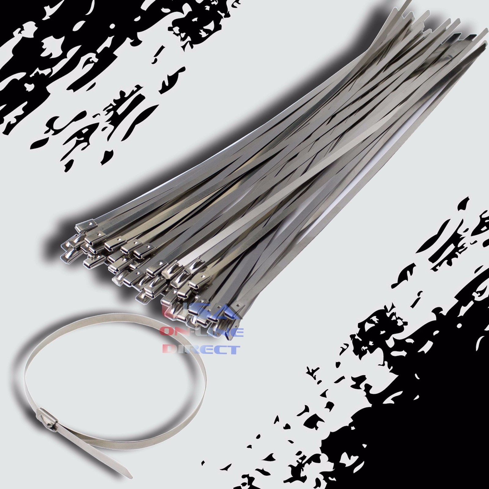 36" Stainless Steel Exhaust Wrap UL Approved Locking Cable Zip Ties Metal 20 Pcs