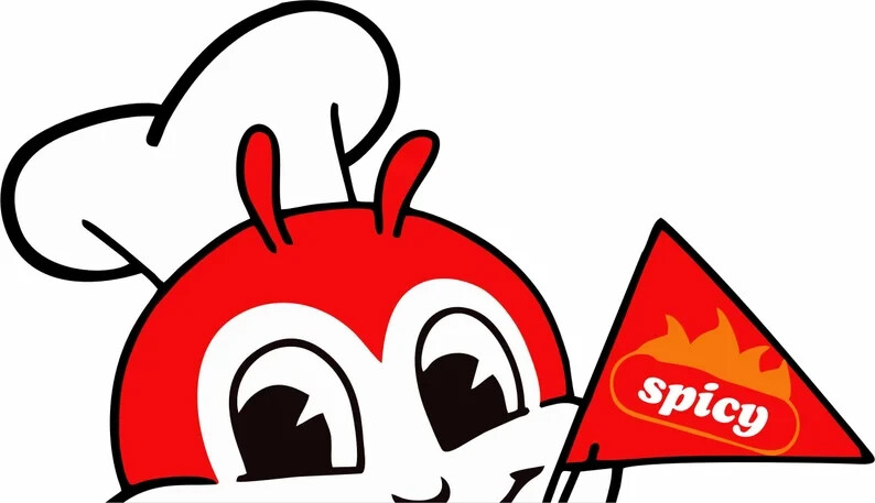Filipino Jollibee Peeking Spicy Love Decal Cartoon fast Food Sticker For Cars