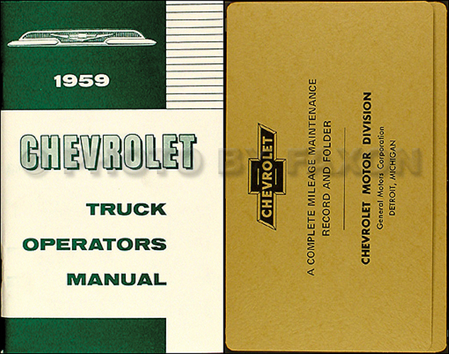 1959 Chevy Truck Owners Manual with Envelope 59 Chevrolet Pickup Suburban Cameo