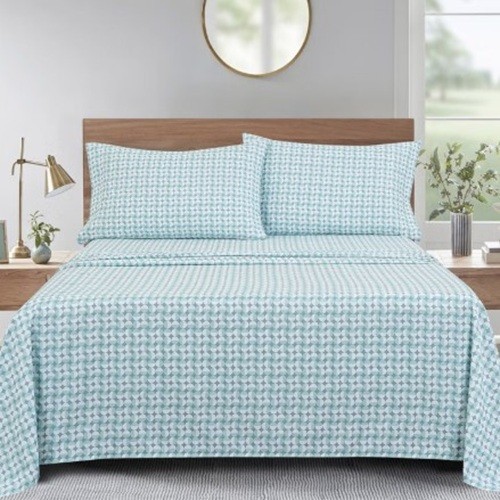 NEW South Point Home Fashions Microfiber 4-Piece Sheet Set Blue 120 GSM Luxury