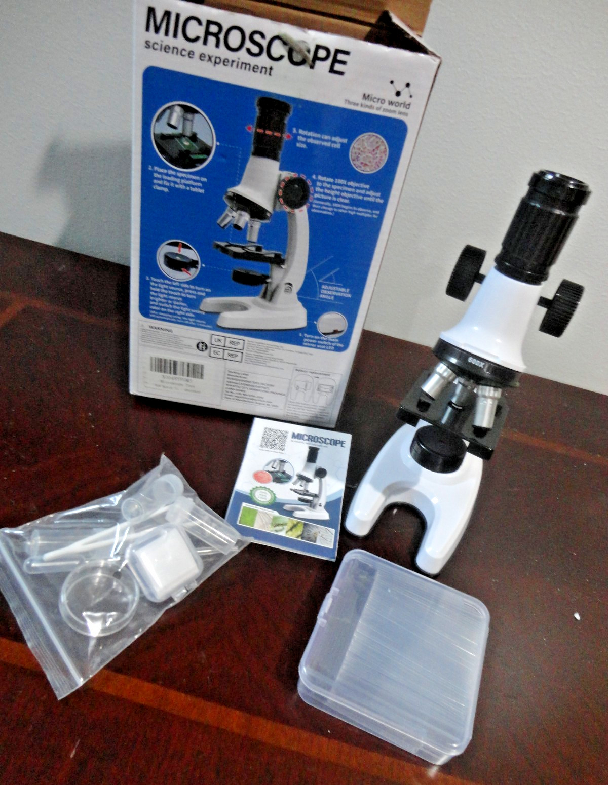 MICROSCOPE SCIENCE EXPERIMENT FOR CHILDREN'S 3+AGE EDUCATION 3 ZOOM LENSES