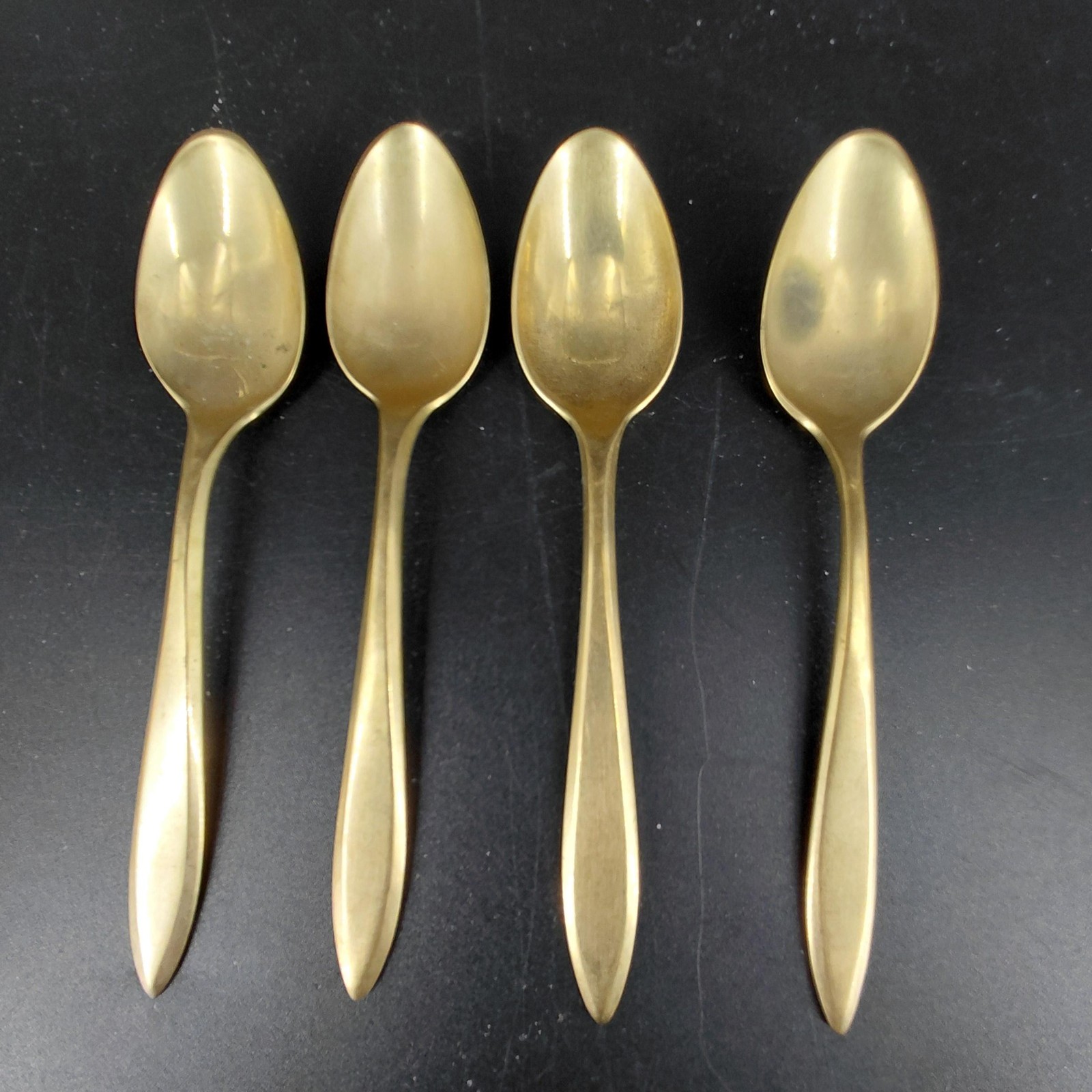 Dirigold Regal Spoon Set 4 Dirilyte Gold Alloy Tea Coffee Dessert Flatware 5"