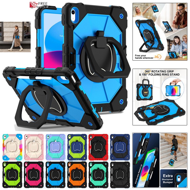 For iPad (A16) 11th Generation 11" 2025 Rugged Stand Case Heavy Duty Cover Strap