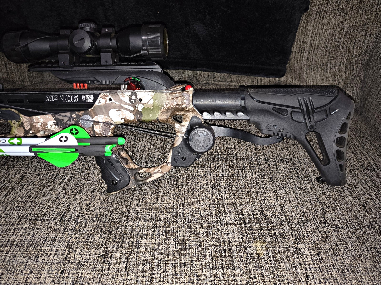 Barnett XP405 Crossbow w/ Scope, Camo/Black, 165lb, 400fps