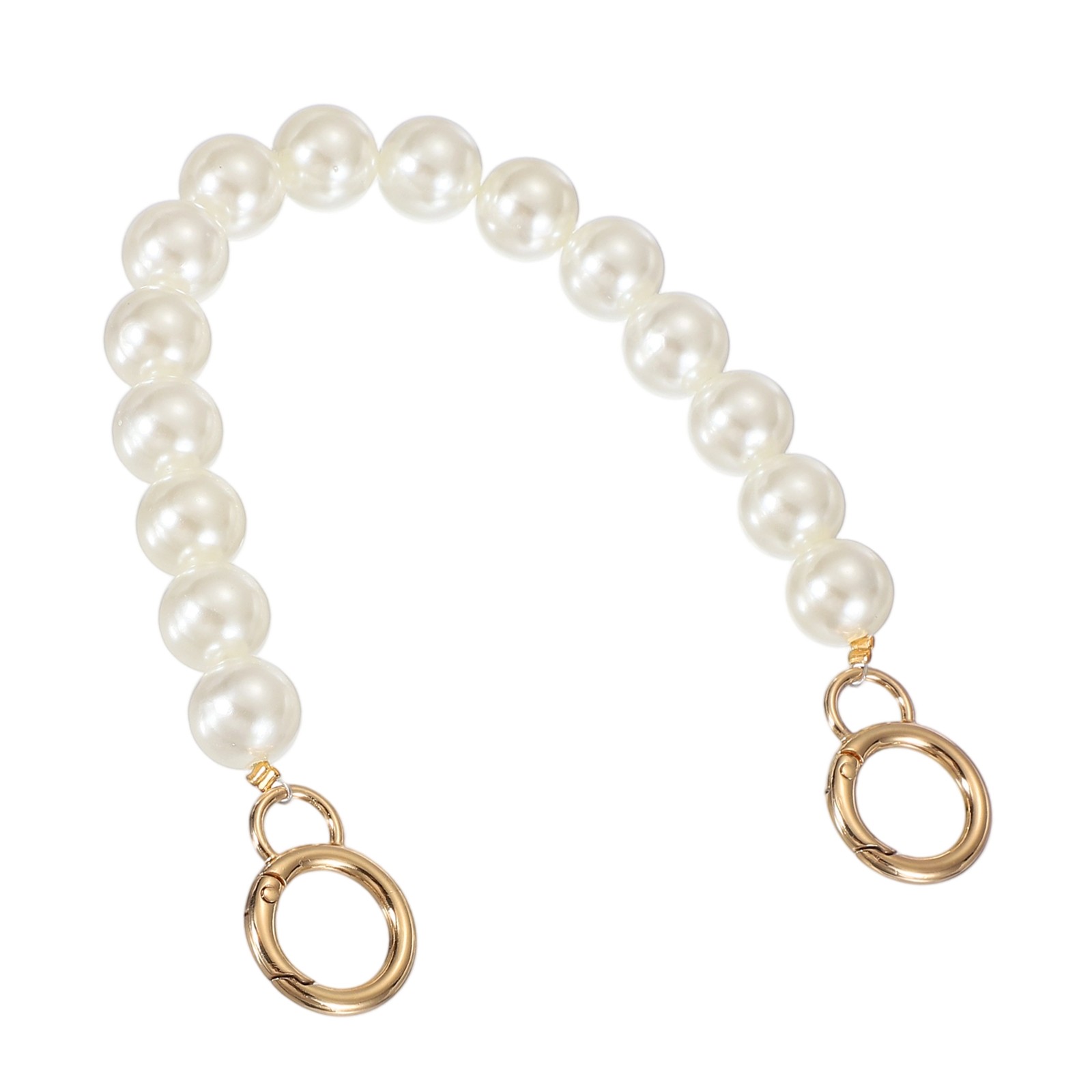 Imitation Pearl Purse Strap 12" Handbag Chain with Spring Clasp 16mm