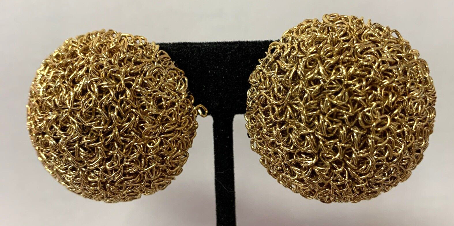 MCM Gold Tone  Swirl Style Round  Clip-On Earrings