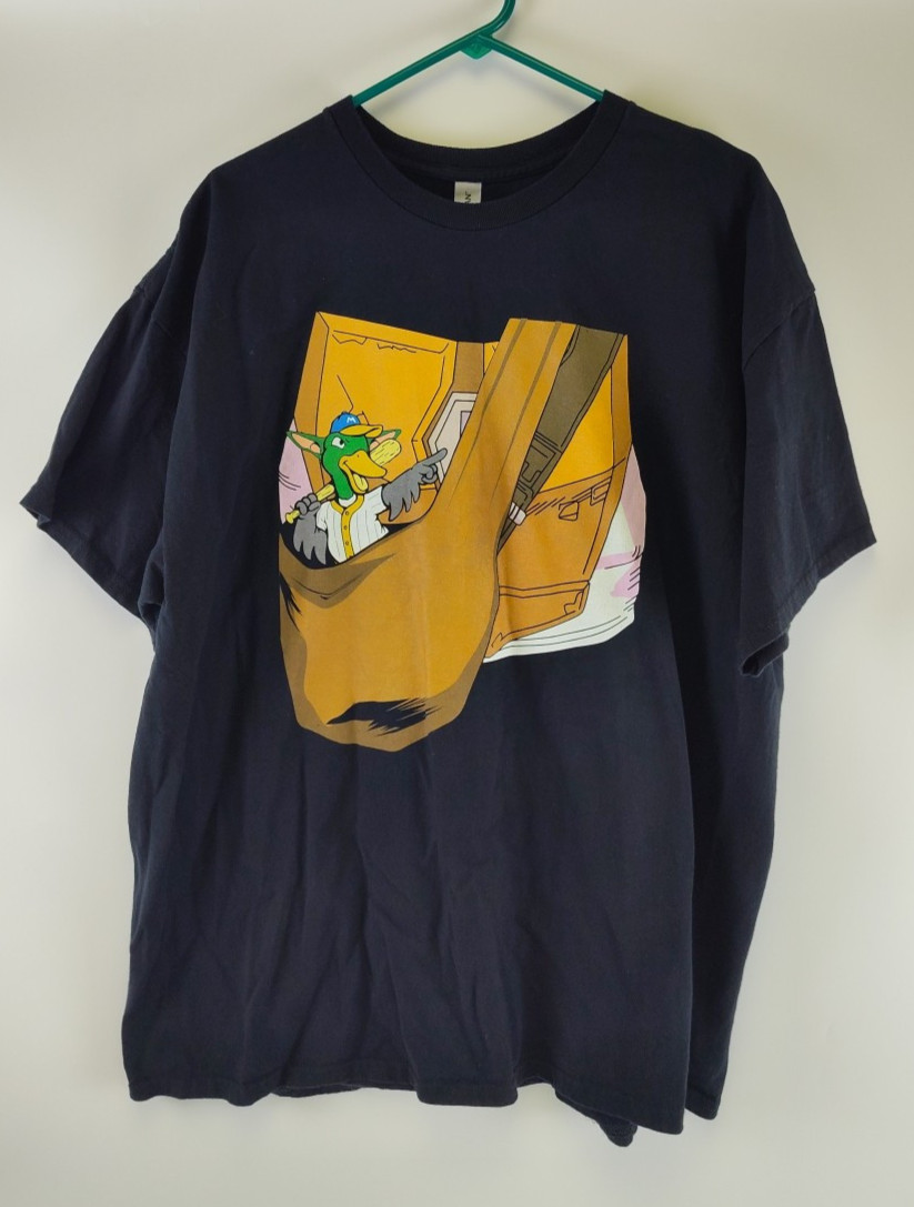 Madison Mallards Mandalorian Grogru Maynard Star Wars Black T-Shirt Size 2XL
