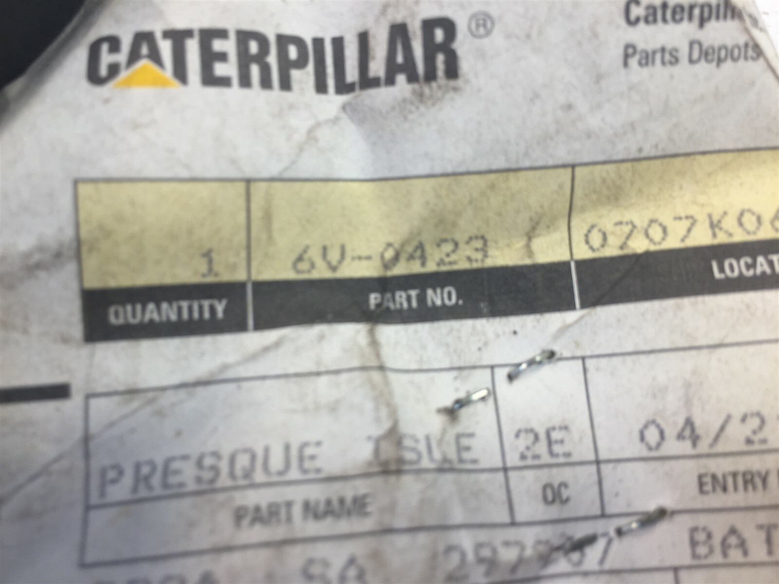 Genuine Caterpillar 6V-0423 Plug 6V0423