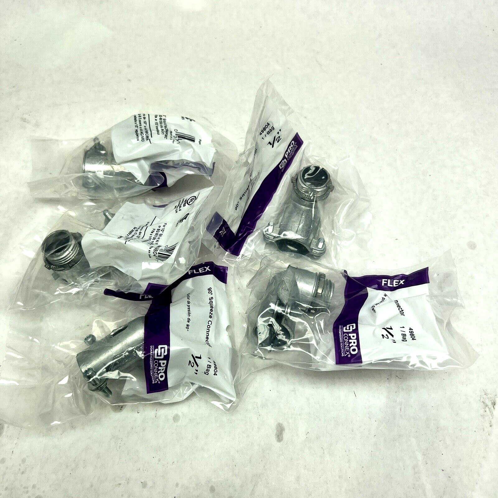 LOT OF 5 -1/2" CONNECTOR SQUEEZE ALLOY STEEL ALUMINUM 49804