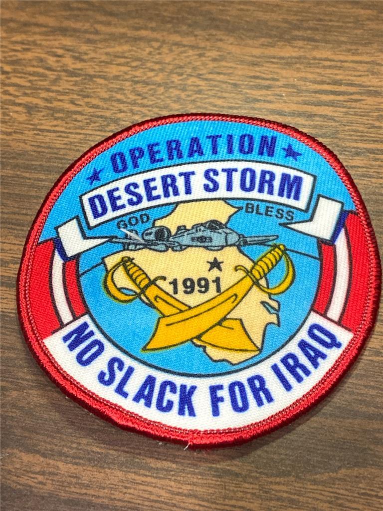 1991 Operation Desert Storm No Slack for Iraq Patch Crossed Swords