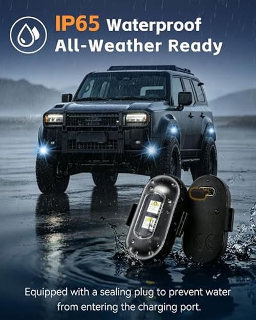 Wireless LED Strobe Lights - 8 Pack Emergency Warning Lights with Remote
