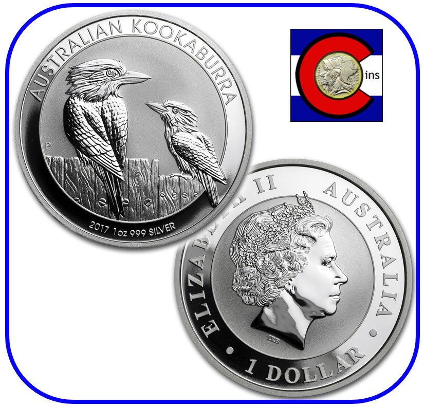 2017 Australia Kookaburra 1 oz. 0.999 Silver BU Coin in Capsule - Perth Mint