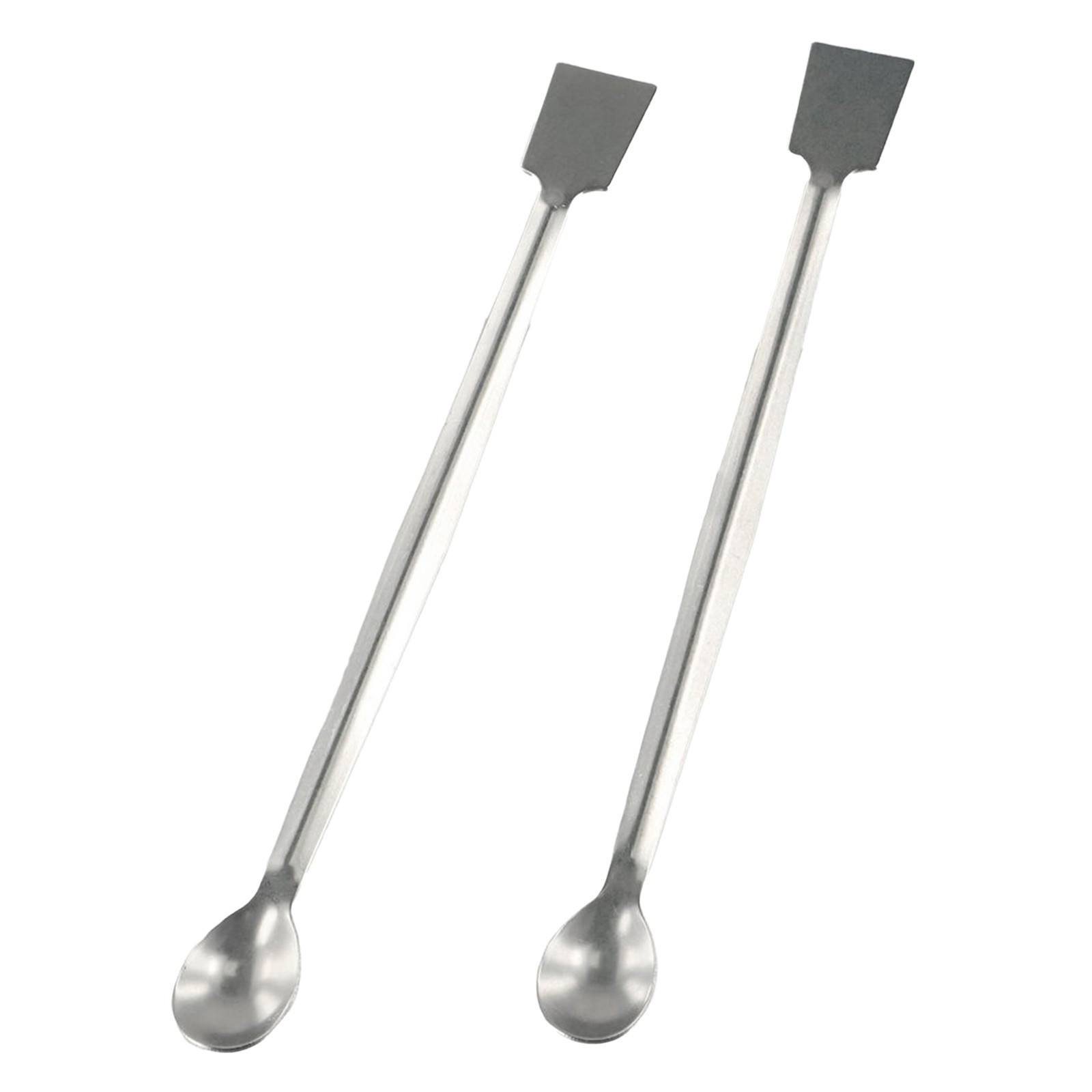 Stainless Steel Reagent Sampling Spoon 2Pcs 20cm Length Double End Lab Tool