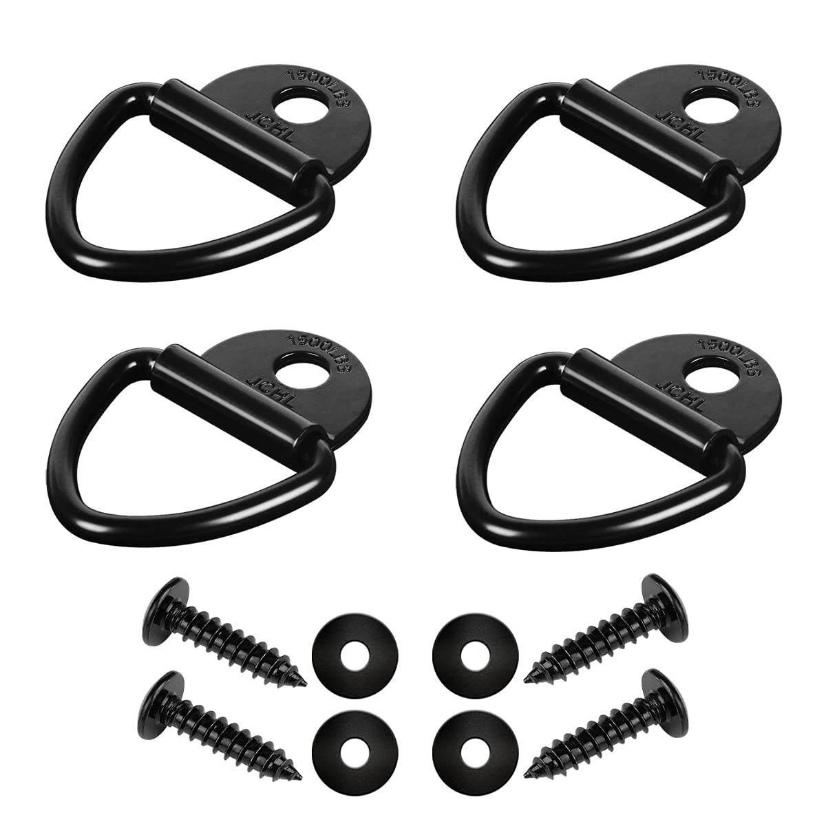 JCHL Cargo Tie-Down Anchors, 4PCS 2" Black 3.39 inches x 2.4 inches, 4-Pack