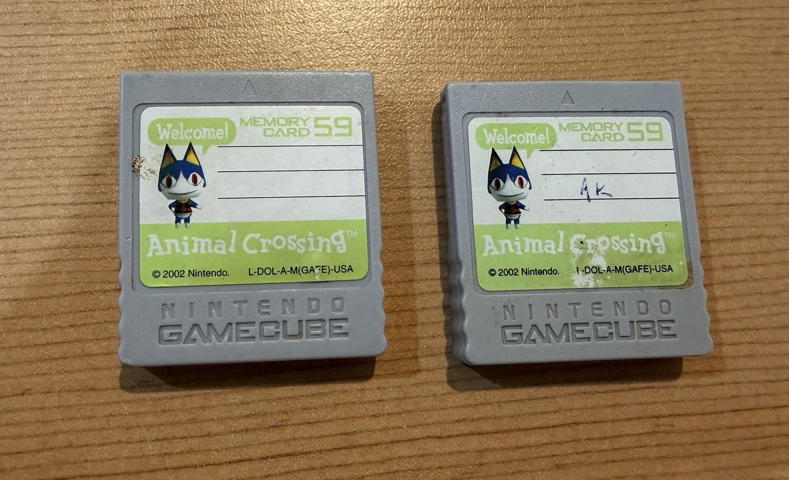 Lot Of 2 Animal Crossing Memory Card Nintendo GameCube DOL-008 *Works*