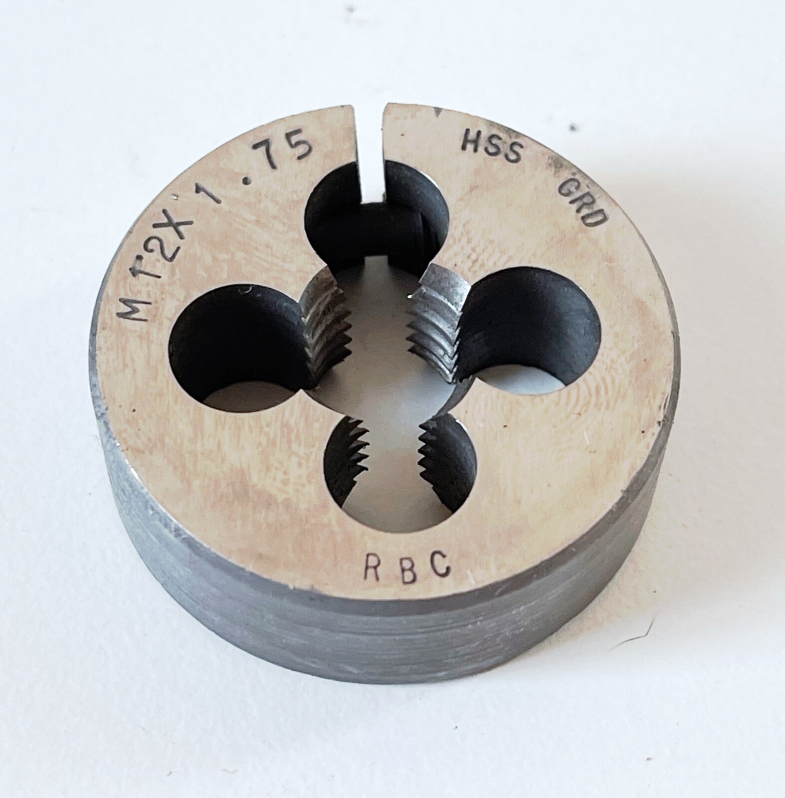 REGAL METRIC M12 X 1.75 Round Adjustable Button Die 1-1/2" OD X 1/2 Thick RH HSS