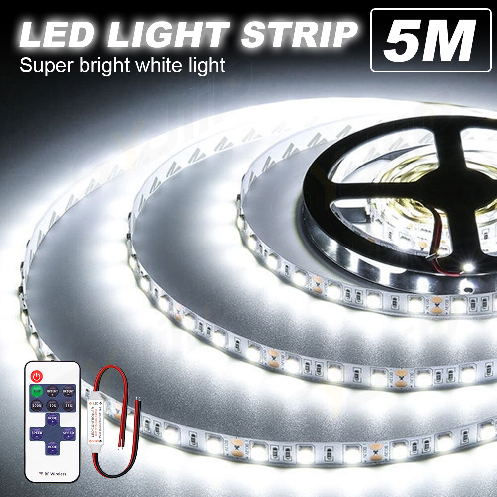 300LED RV Marine Boat 16.4 Feet Flexible White LED Strip Tape Lights AWG Backing