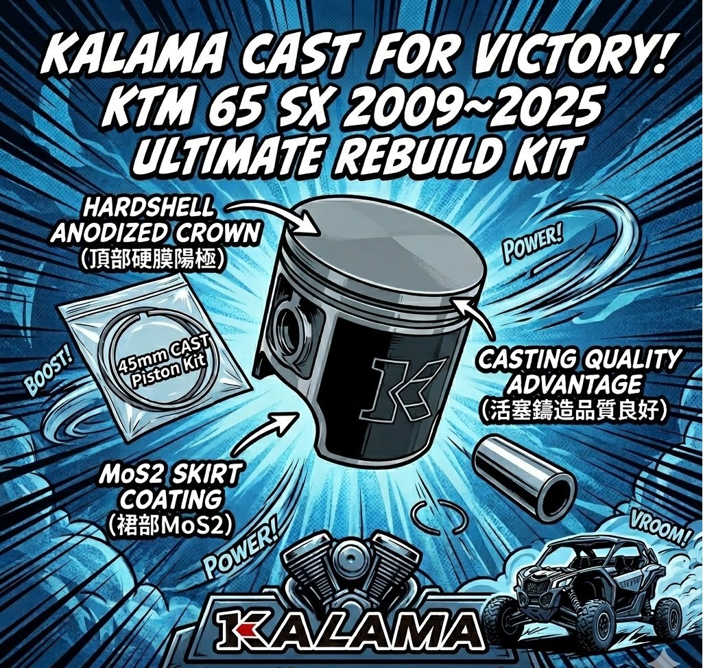 Kalama 44.97 mm Piston Kit fits KTM 65 SX 2009~2025 #46230007000