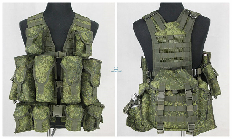 Russian A Set 6SH117 Combat Gear Army Replica Tactical Vest Molle with Bag In US