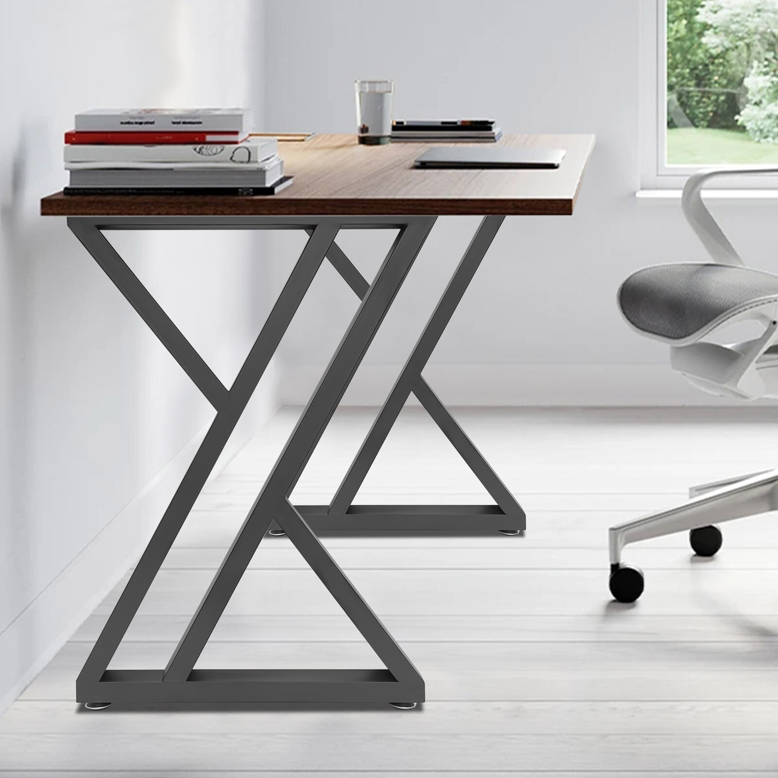 2PCS Modern Iron Table Legs X-Shaped Desk Legs Metal Furniture Dining Table Legs