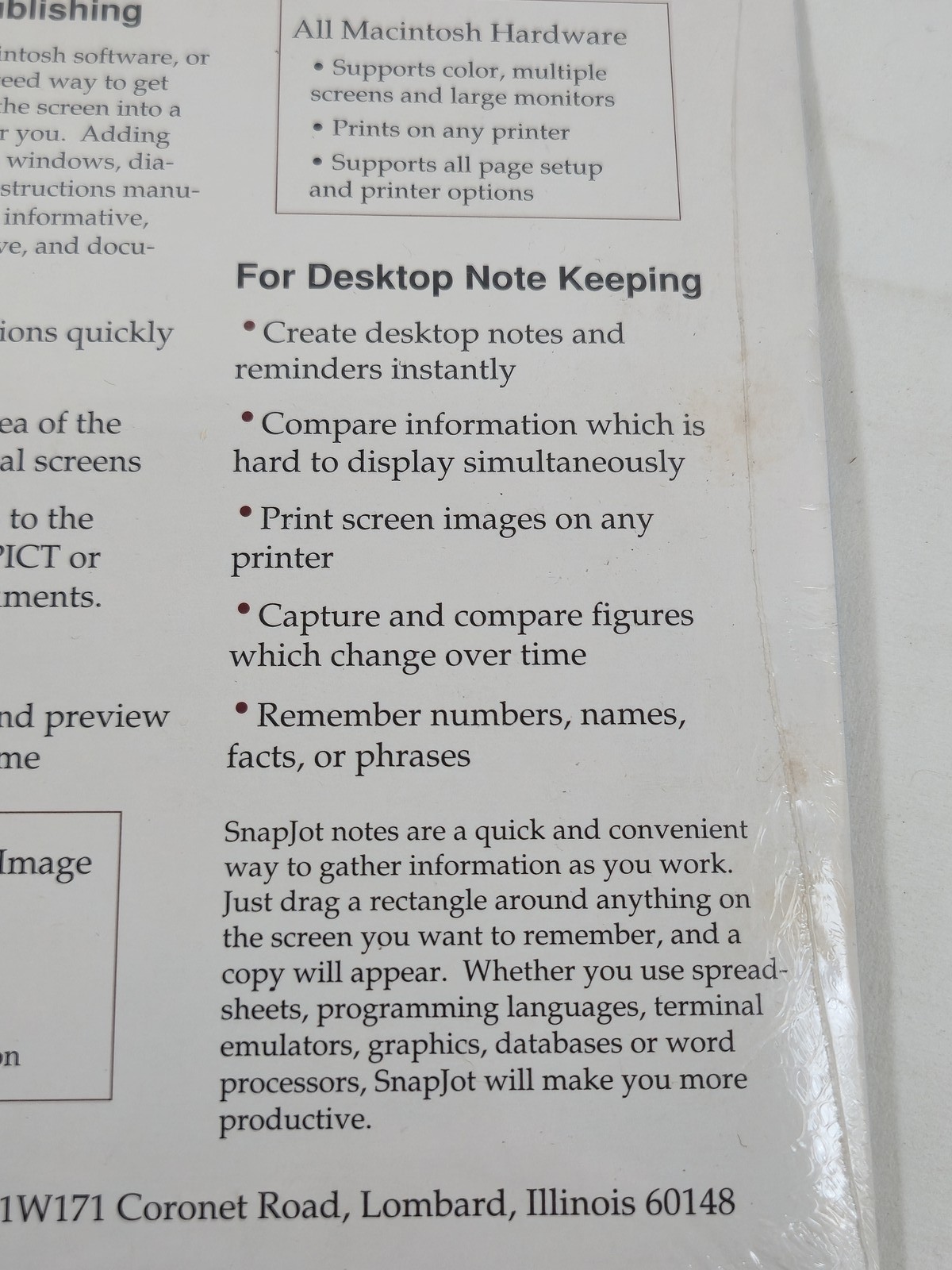SnapJot Version 3.0 Macintosh Screen Capture Utility Software Wildflower