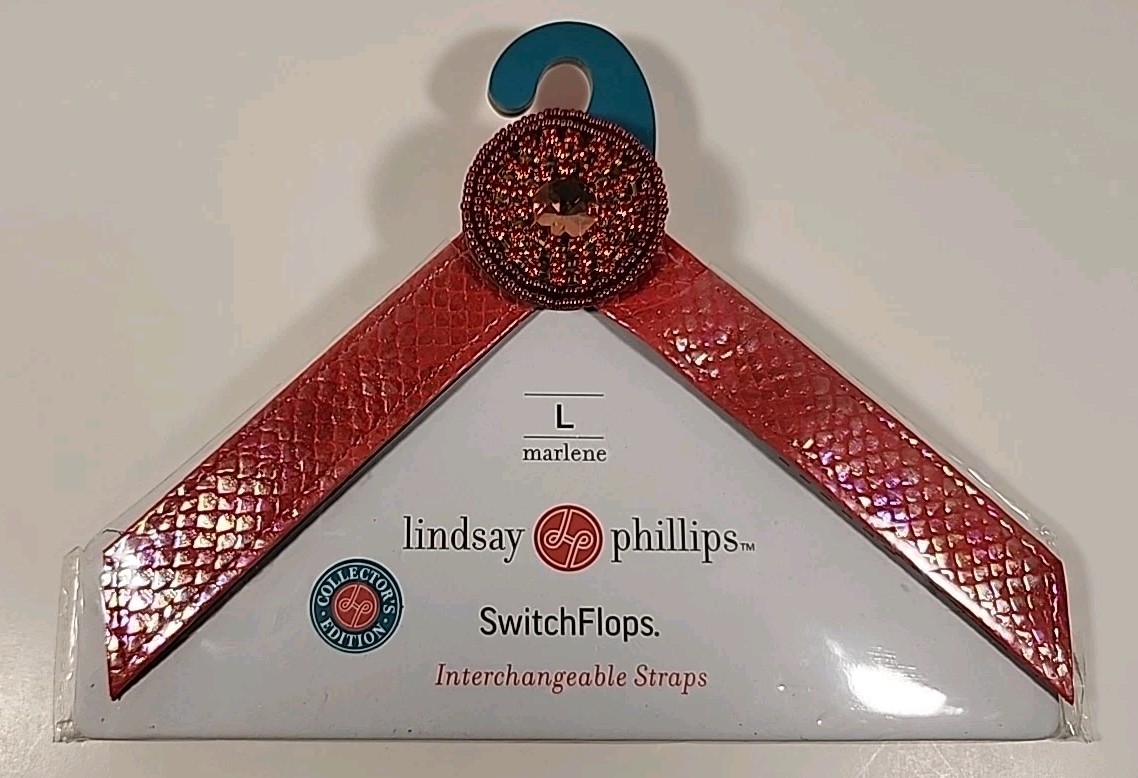 LINDSAY PHILLIPS Women’s Ribbon Straps Interchangeable SwitchFlops L NWT Pink