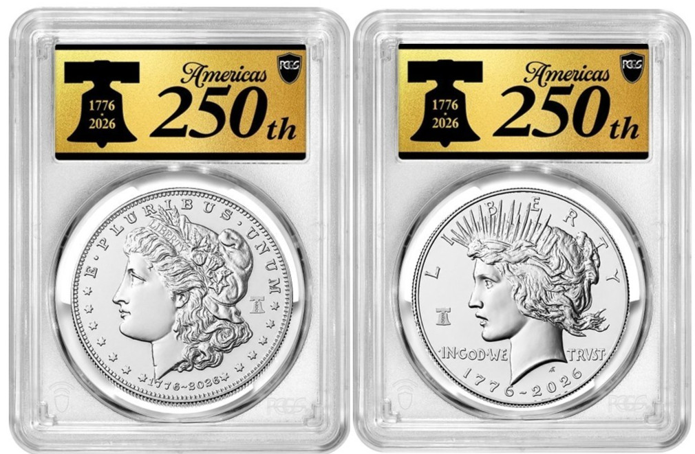Pre- 2026 W Morgan &Peace Silver Dollar Enhanced Liberty Bell PCGS SP70 FS #948