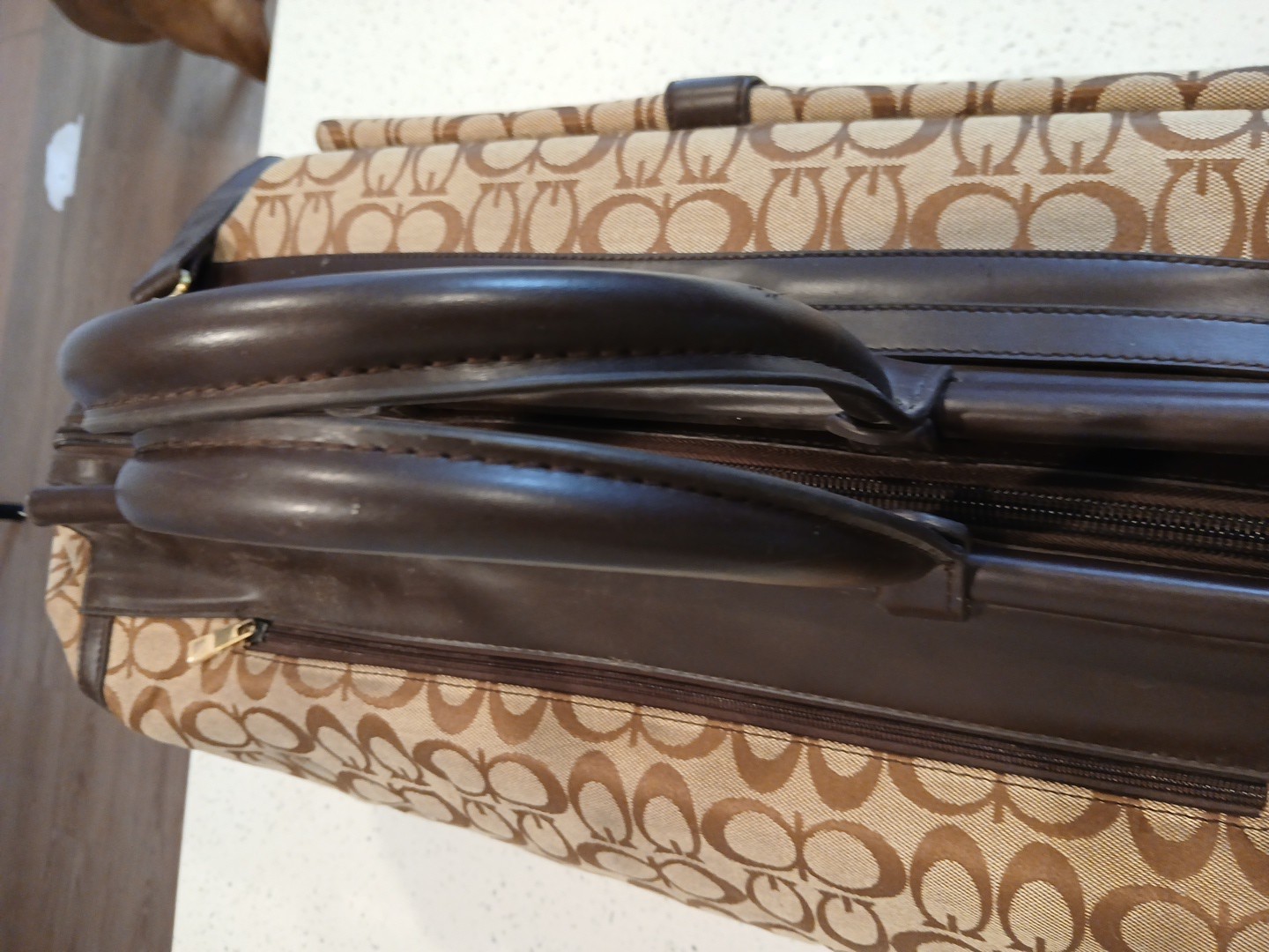 GG MONOGRAM IMMITATION LARGE DUFFLE HIGH QUALITY LEATHER & CANVAS UNISEX