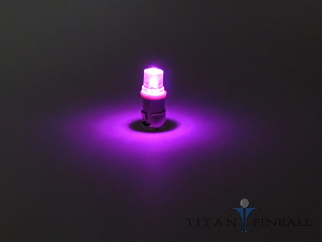 (10 Pack) - 6.3 Volt LED Bulb Flat Top 555 Base (T10) Pinball - PINK